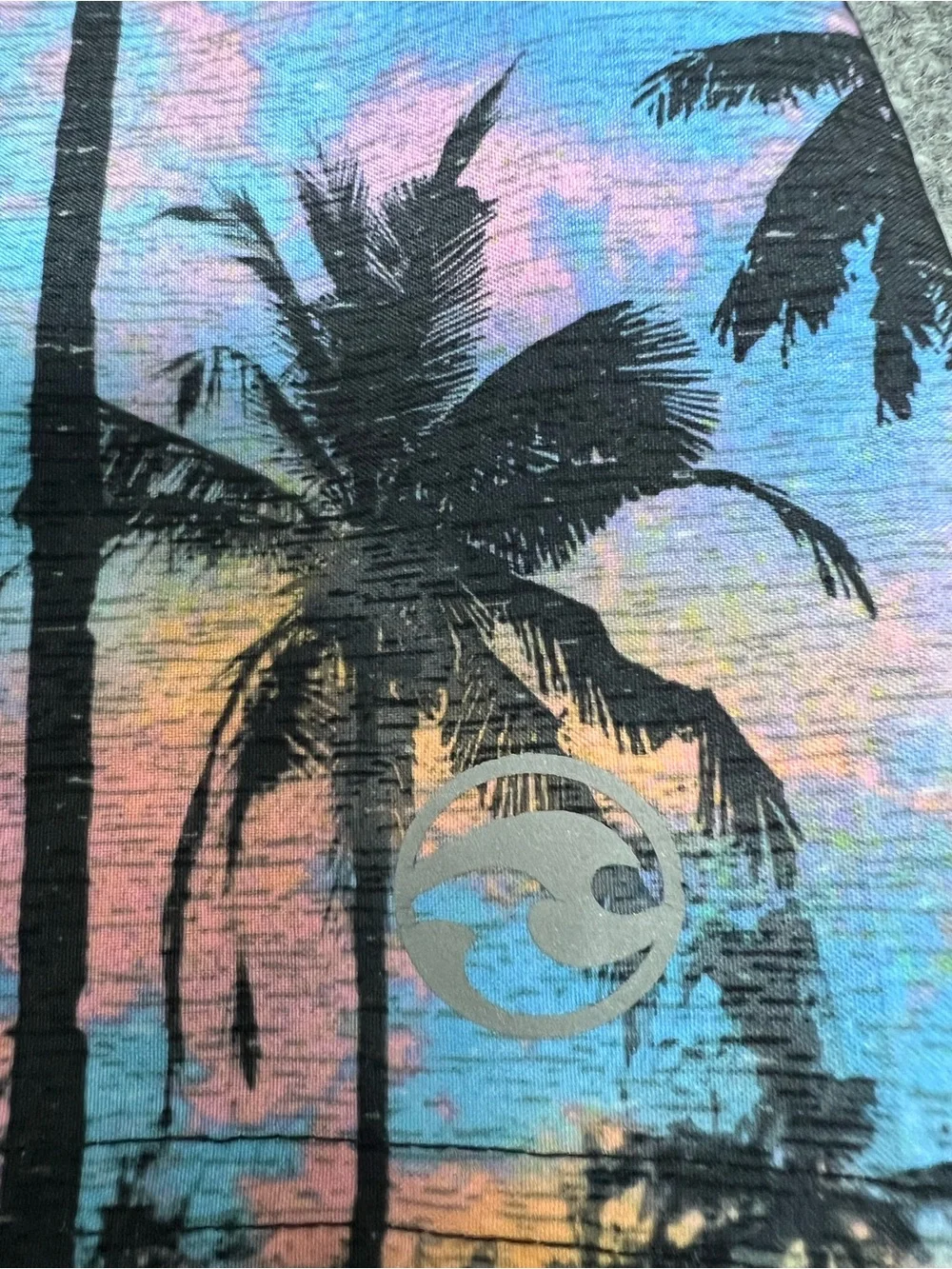 Title: Ocean Current Sunset Palms Tropical Beach Volley Shorts Multicolor Size M